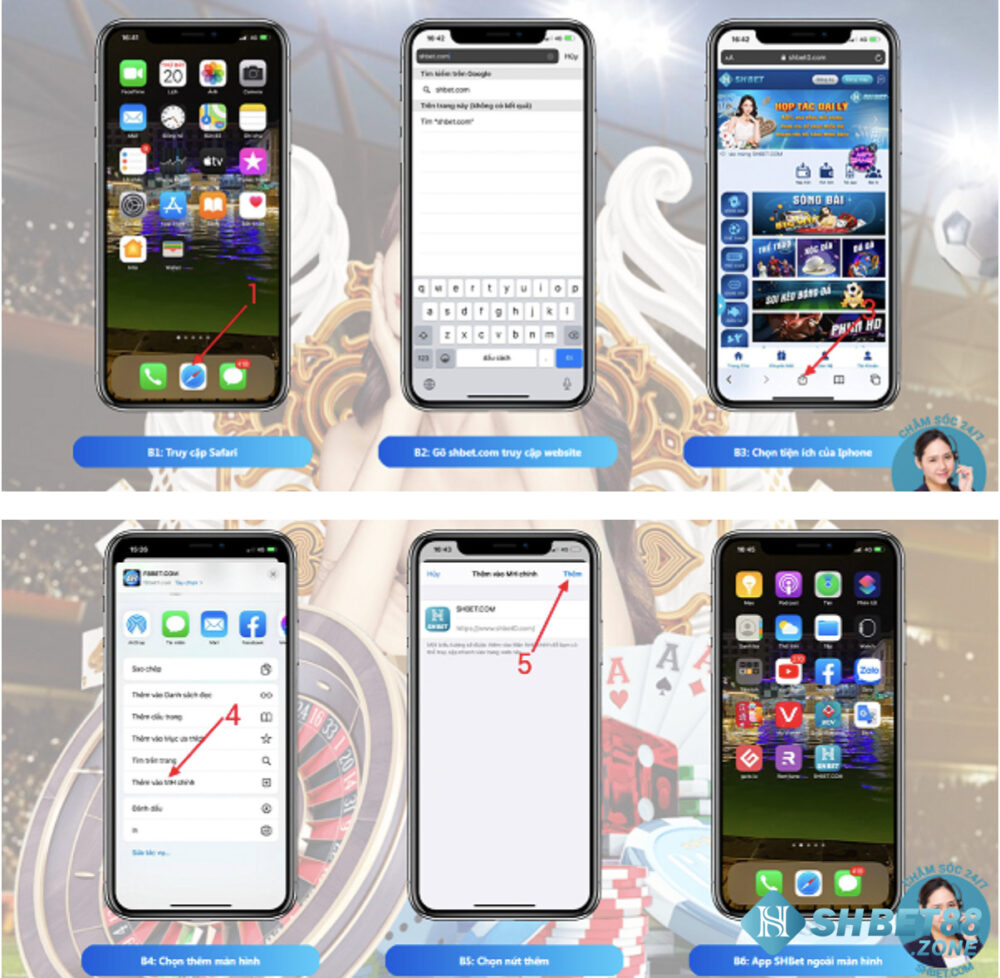 Mô tả các bước tải app Shbet trên điện thoại iOS 